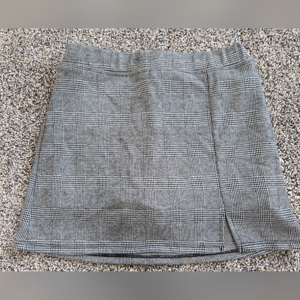 Black And White Plaid Youth Skort